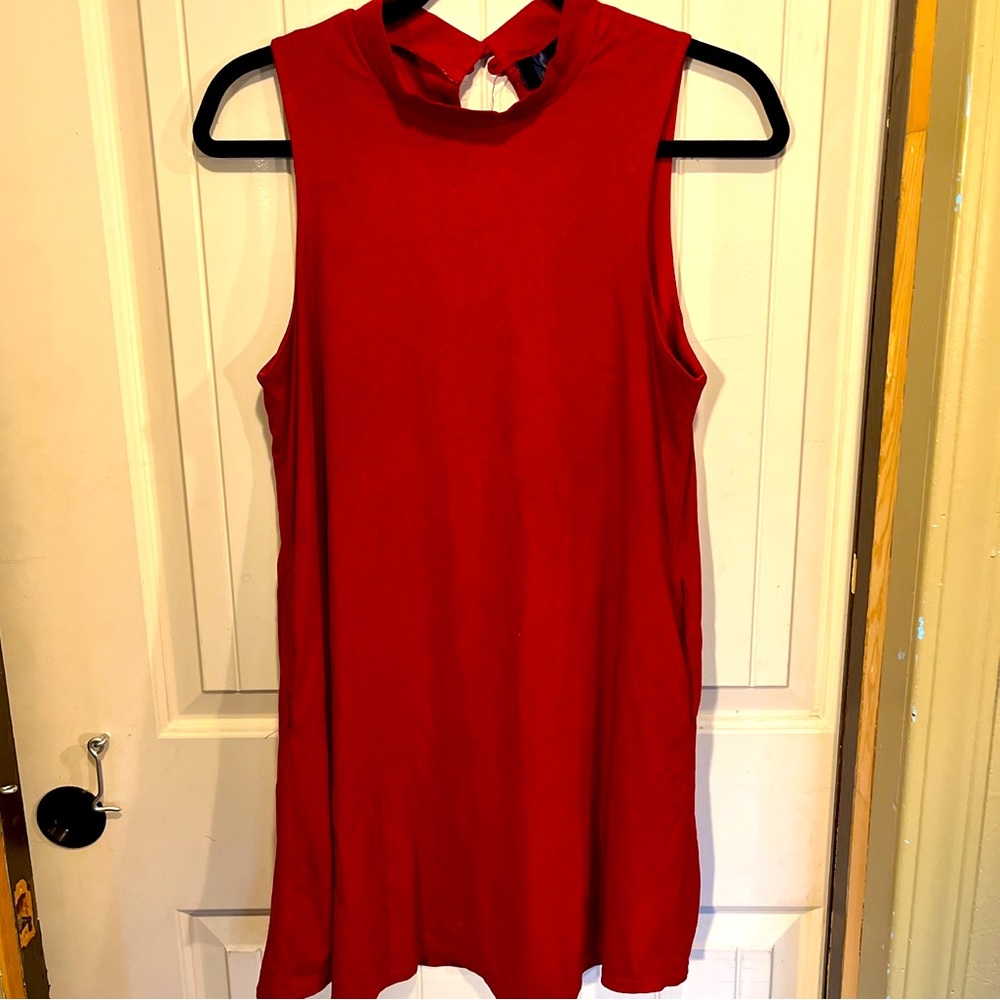Blue Rain red velvet dress with pockets! Size S